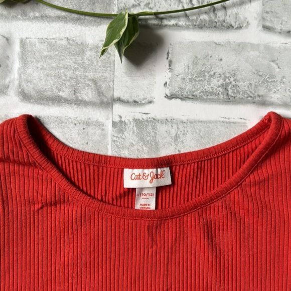 CAT & JACK | GIRL'S RED LONG SLEEVE TEE - Picture 5 of 6